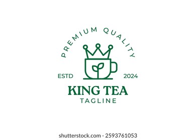 King tea logo design vector