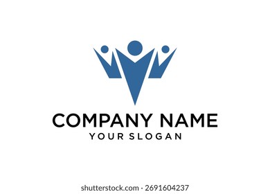 Plantilla de Vector de diseño de logotipo de icono de trabajo en equipo King
