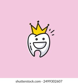 King of Teeth flat vector design