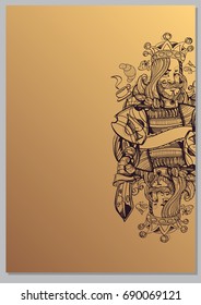 King. A template with fairy-tale characters for creating posters, covers, brochures.