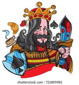 King. A template with fairy-tale characters for creating posters, covers, brochures.