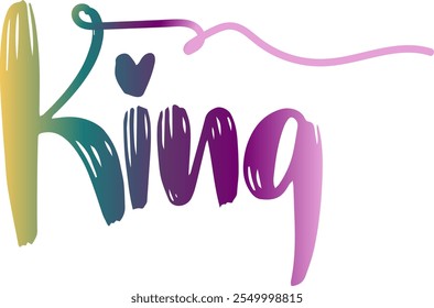 King text, king 3d gradient  text effect premium vectors