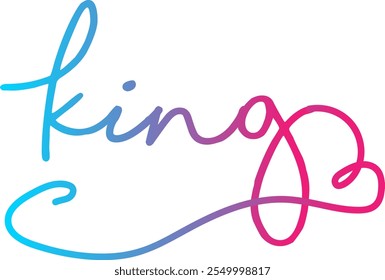 King text, king 3d gradient  text effect premium vectors