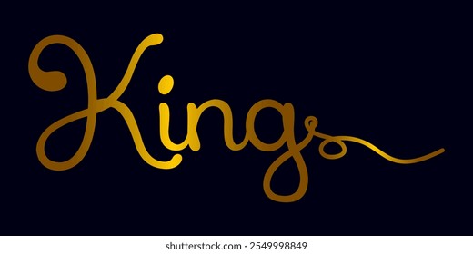 King text, king 3d gradient  text effect premium vectors