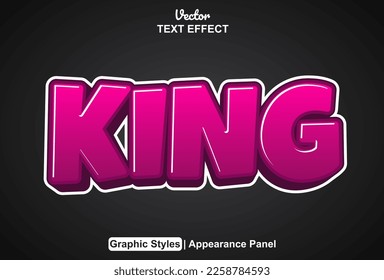 king text effect with graphic style and editable.