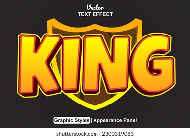 king text effect with orange color graphic style and editable.