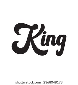 king text on white background.