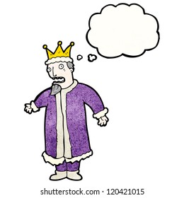 König mit Denkblasen-Cartoon