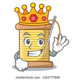 King thread spool in a shape cartoon
