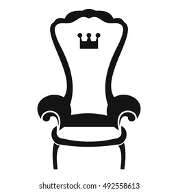 King throne chair icon in simple style on a white background vector illustration