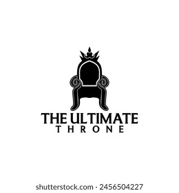 King throne chair vector logo design