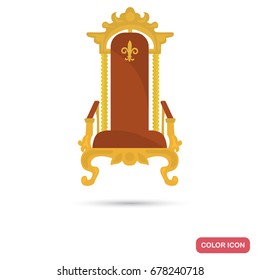 King throne color flat icon for web and mobile design