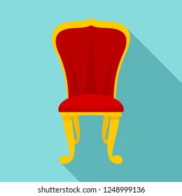 King throne icon. Flat illustration of king throne vector icon for web design