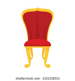 King throne icon. Flat illustration of king throne vector icon for web design