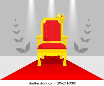 King Throne Red carpet and Crown