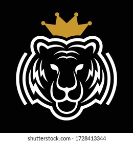 King Tiger vector logo design illustration