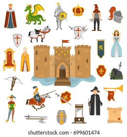 King time color icons set for web and mobile design