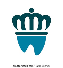 king tooth dental logo icon template