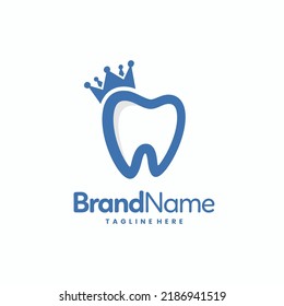 king tooth logo, dental king logo design 