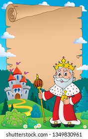 King topic parchment 3 - eps10 vector illustration.