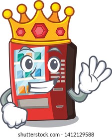 King toy vending machine above cartoon table