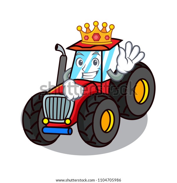 King tractor mascot cartoon\
style