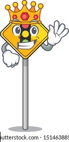 King traffic light ahead on roadside characters