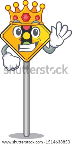 King traffic light ahead on roadside characters