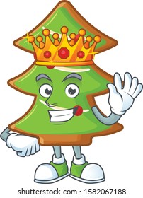 King of trees cookies on cartoon mascot style design