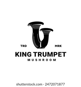 King trumpet mushroom logo illustration suitable for vegetable shops and gardens	
