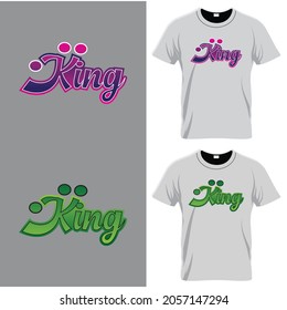 Plantilla de diseños de camisetas King, diseño de polo, patrón de camiseta blanco, camisas de manga corta, diseño de prendas de vestir para camisas, tipografía, ilustración vectorial de impresión