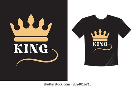 "King" Tshirt template. Hand lettering. T-shirt graphics