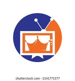 King TV vector logo design template. Royal film logo design vector.	