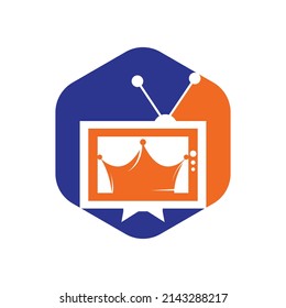 Plantilla de diseño del logotipo vectorial de King TV. Vector de diseño del logo de la película real.	