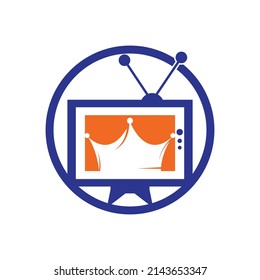 Plantilla de diseño del logotipo vectorial de King TV. Vector de diseño del logo de la película real.	