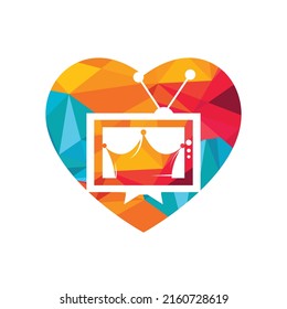 Plantilla de diseño del logotipo vectorial de King TV. Vector de diseño del logo de la película real.	