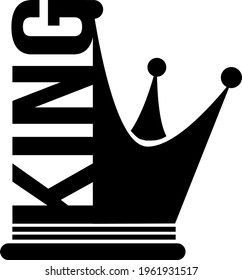 King Typography Crown Tshirt Design Printing Stock Vector (Royalty Free ...