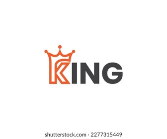 King Typography initial Letter K Crown Logo Concept sign symbol icon Element Design. Luxury Logotype. Vector illustration logo template