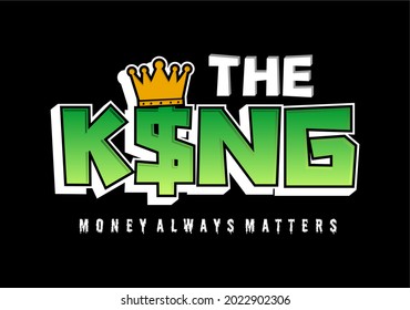 the king typography t shirt design graphic vector