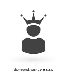 King User Icon Logo Design Element. Admin icon. Administrator. Crowned king sign. Manager symbol. Power user icon. Ceo