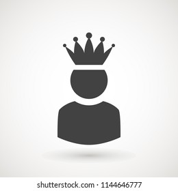 King User Icon Logo Design Element. Admin icon. Administrator. Crowned king sign. Manager symbol. Power user icon. Ceo