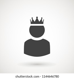 King User Icon Logo Design Element. Admin icon. Administrator. Crowned king sign. Manager symbol. Power user icon. Ceo