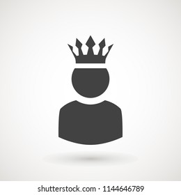 King User Icon Logo Design Element. Admin icon. Administrator. Crowned king sign. Manager symbol. Power user icon. Ceo