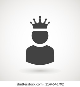 King User Icon Logo Design Element. Admin icon. Administrator. Crowned king sign. Manager symbol. Power user icon. Ceo