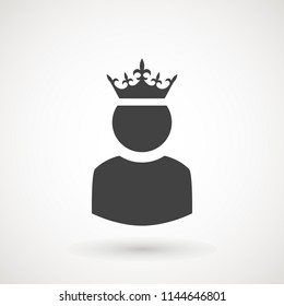 King User Icon Logo Design Element. Admin icon. Administrator. Crowned king sign. Manager symbol. Power user icon. Ceo