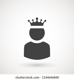 King User Icon Logo Design Element. Admin icon. Administrator. Crowned king sign. Manager symbol. Power user icon. Ceo