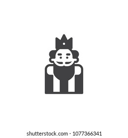 King vector icon. filled flat sign for mobile concept and web design. Old king simple solid icon. Symbol, logo illustration. Pixel perfect vector graphics