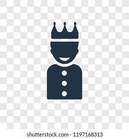 King vector icon isolated on transparent background, King transparency logo concept