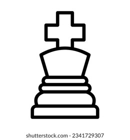 king vector icon, modern concept, outline style, black and white color