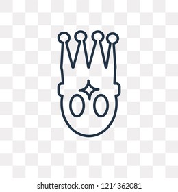 King vector outline icon isolated on transparent background, high quality linear King transparency concept can be used web and mobile